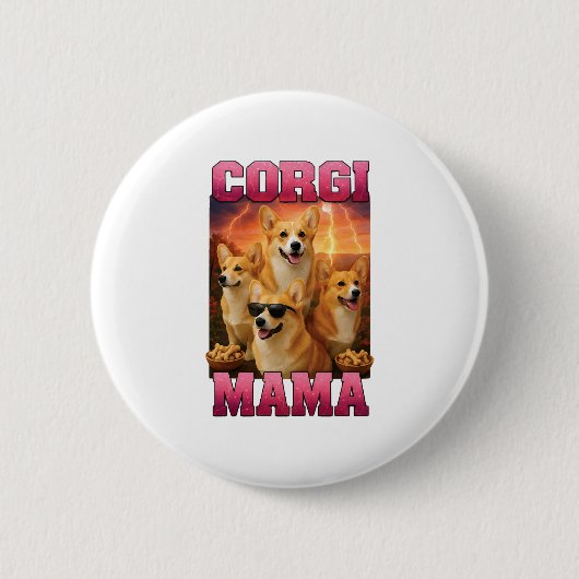 Badge Rond 5 Cm Copie Corgi (Devant)