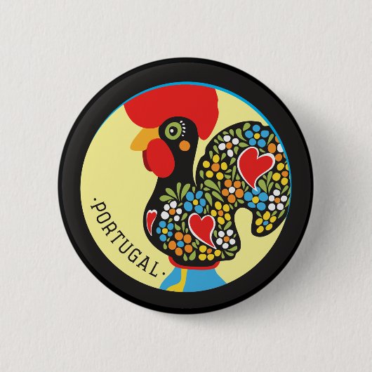 Badge Rond 5 Cm Coq célèbre de Barcelos Nr 06 (Devant)