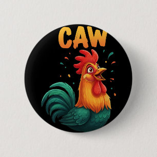 Badge Rond 5 Cm Coq de ferme animal de la ferme drôle amateur de p