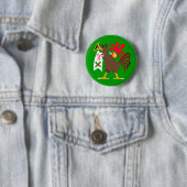 Badge Rond 5 Cm Coq de Noël (En situation)