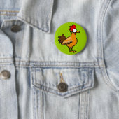Badge Rond 5 Cm Coq drôle (En situation)