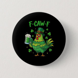 Badge Rond 5 Cm Coq Irlandais Drôle De Chasseur De Poulets