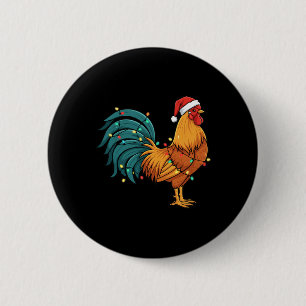 Badge Rond 5 Cm Coq Je Rock Un Coq De Fête Dans Un Chapeau De Père