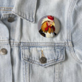 Badge Rond 5 Cm Coq Shooster (En situation)