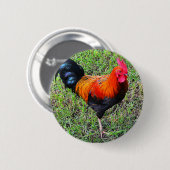 Badge Rond 5 Cm Coq-Un-griffonnage-Faites (Devant & derrière)