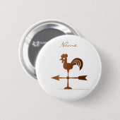 Badge Rond 5 Cm Coq Wethervane Thunder_Cove (Devant & derrière)