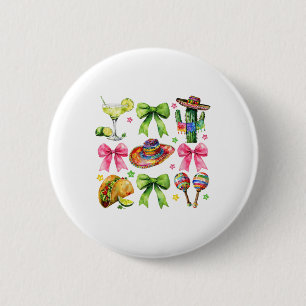 Badge Rond 5 Cm Coquette Bow Cinco De Mayo Sombrero Piñata &amp ; 