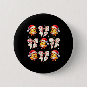 Badge Rond 5 Cm Coquette Bow Funny Poulet de Noël Animal de ferme