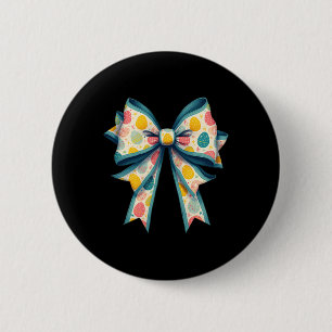 Badge Rond 5 Cm Coquette Bow Happy Bunny Bow Pâques Bow Rose Egg E