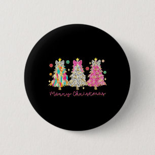 Badge Rond 5 Cm Coquette Bow Joyeux Noël Noël Noël Arbre famille P