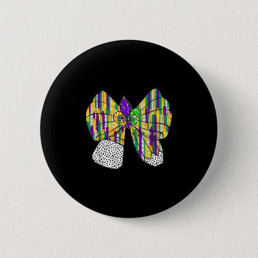 Badge Rond 5 Cm Coquette Bow Pencil Mardi Gras Fleur-de-lis Teache (Devant)