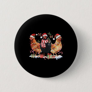 Badge Rond 5 Cm Coquette Bow Poulet de Noël Casquette Lumières Fer