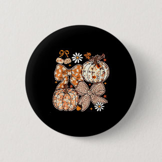 Badge Rond 5 Cm Coquette Bow Pumpkin Season Thanksgiving Autumn Fa