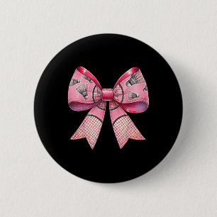 Badge Rond 5 Cm Coquette Bow Ribbon Volant de badminton Raquette r