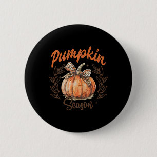 Badge Rond 5 Cm Coquette Bow Saison Citrouille Thanksgiving Automn