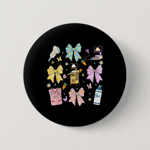 Badge Rond 5 Cm Coquette Bow Sonographer Easter Ultrasound Tech So