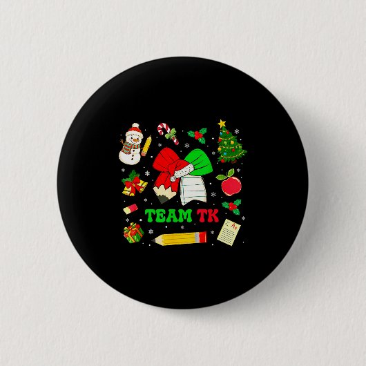 Badge Rond 5 Cm Coquette Bow Team Tk Christmas Transitional Kinder (Devant)