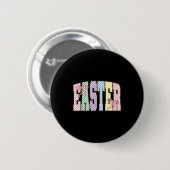 Badge Rond 5 Cm Coquette Checkered Easter Day Spring Easter Pastel (Devant & derrière)