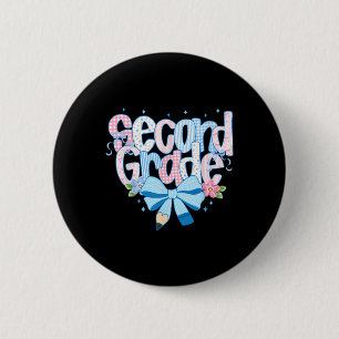 Badge Rond 5 Cm Coquette deuxième année de retour à l'école pour l