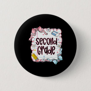 Badge Rond 5 Cm Coquette Féminine Deuxième Année de Primaire Rentr