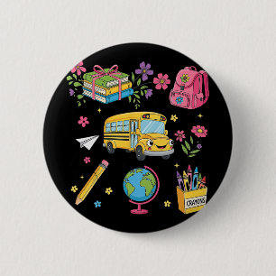 Badge Rond 5 Cm Coquette Floral Premier Jour De Maternelle Jardin