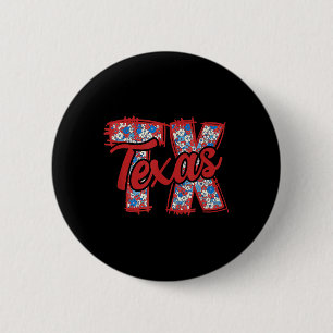 Badge Rond 5 Cm Coquette florale du 4 juillet Texas tendance girly
