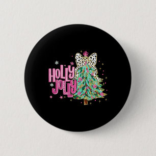 Badge Rond 5 Cm Coquette Noël Coloré Holly Et Jolly Christ