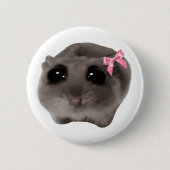 Badge Rond 5 Cm Coquette Sad Hamster Meme Pin Button (Devant)