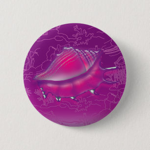 Badge Rond 5 Cm Coquillage