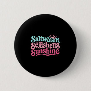Badge Rond 5 Cm Coquillages de mer eau salée Hawaï soleil plage ét