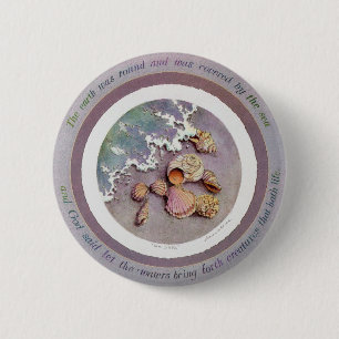 Badge Rond 5 Cm COQUILLAGES par le BORD DE LA MER par SHARON