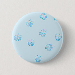 Badge Rond 5 Cm Coquilles Saint-Jacques Contour Minimalisme