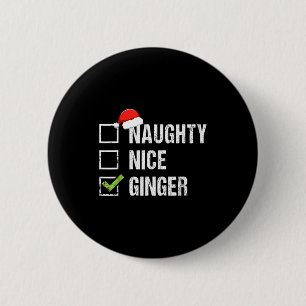 Badge Rond 5 Cm Coquin gentil roux chapeau de Père Noël irlandais