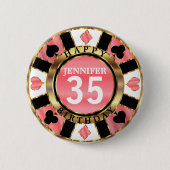 Badge Rond 5 Cm Coral Casino 00e fête d'anniversaire (Devant)