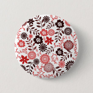 Badge Rond 5 Cm Coral red and brown