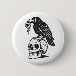 Badge Rond 5 Cm Corbeau déplaisant