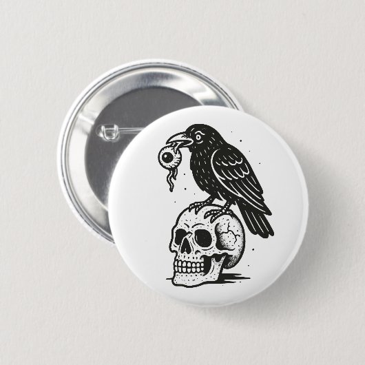 Badge Rond 5 Cm Corbeau déplaisant (Devant & derrière)