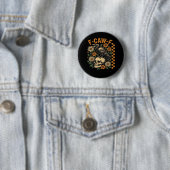 Badge Rond 5 Cm Corbeau F-Caw-F Cool Unique (En situation)