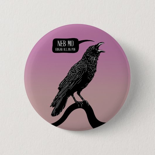 Badge Rond 5 Cm Corbeau : "Neb Mo." (Devant)