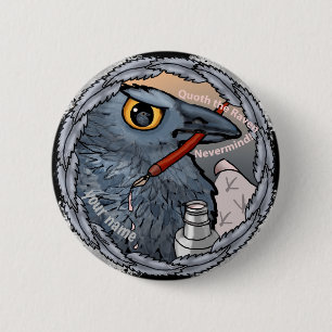 Badge Rond 5 Cm Corbeau Peu importe