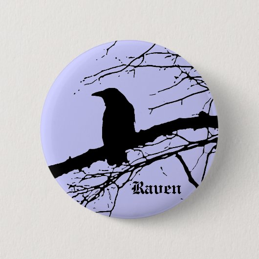 Badge Rond 5 Cm Corbeau sur l'arbre (Devant)