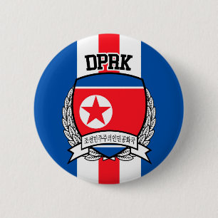 Badge Rond 5 Cm Corée du Nord
