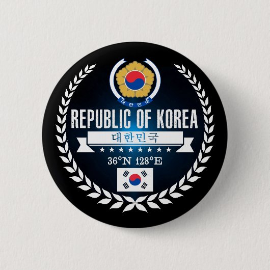 Badge Rond 5 Cm Corée du Sud (Devant)