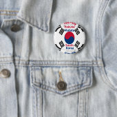 Badge Rond 5 Cm Corée du Sud (En situation)