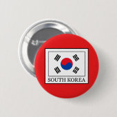 Badge Rond 5 Cm Corée du Sud (Devant & derrière)