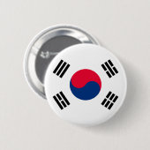 Badge Rond 5 Cm Corée du Sud (Devant & derrière)