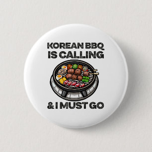 Badge Rond 5 Cm Coréen Bbq Funny coréen Byrbecue cuisine amoureuse
