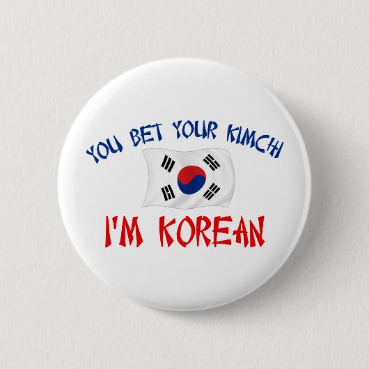 Badge Rond 5 Cm Coréen Kimchi (Devant)