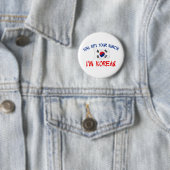 Badge Rond 5 Cm Coréen Kimchi (En situation)