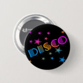 BADGE ROND 5 CM COREY TIGER 1980 RETRO DISCO STARS (Devant & derrière)